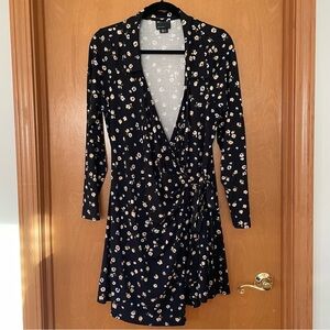 ASOS Design Curve Long Sleeve Collared Wrap Dress